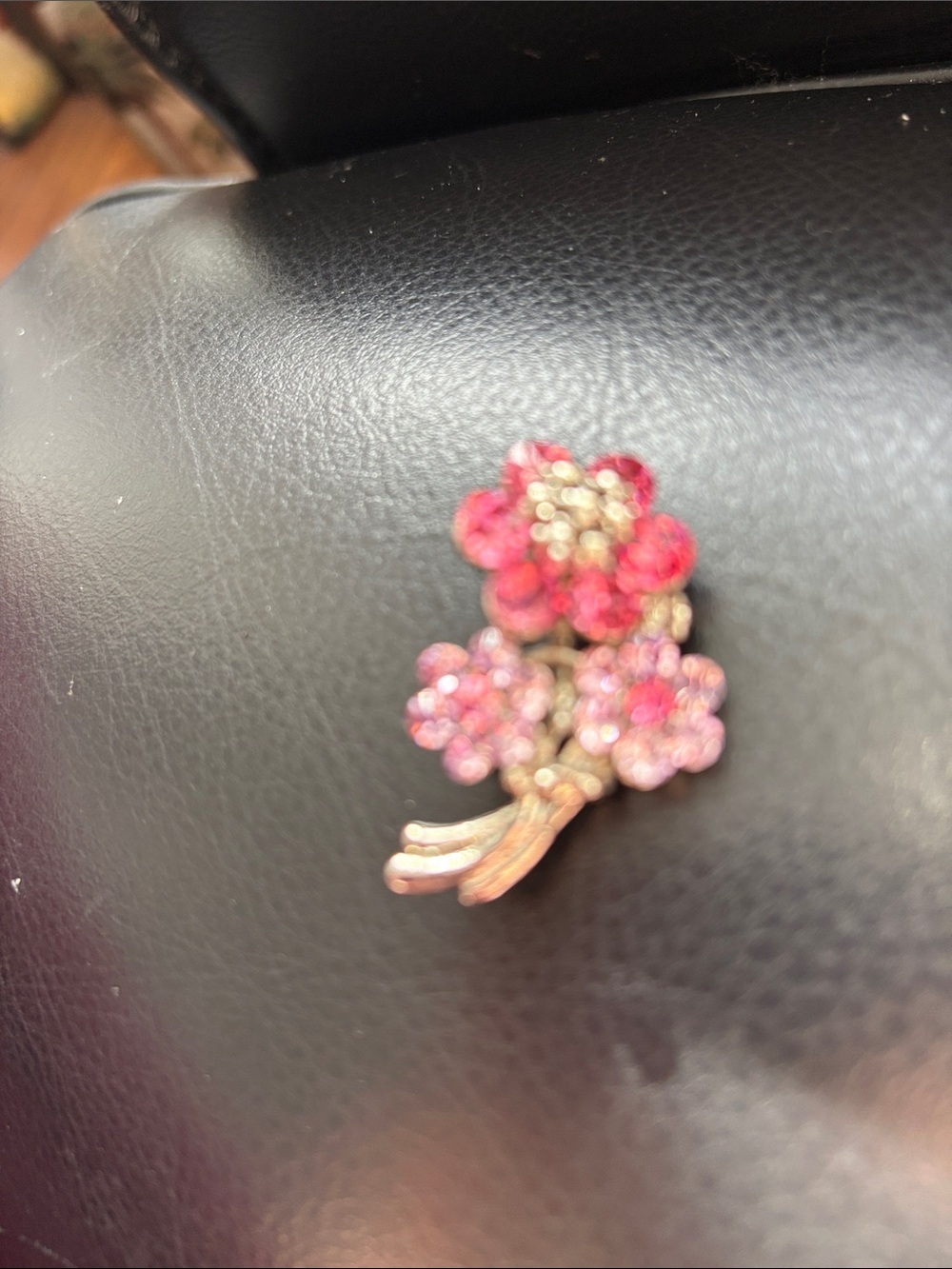 Vintage Pink And Purple Crystal Flower Brooch - Rare Find This Condition - Picture 4 of 6